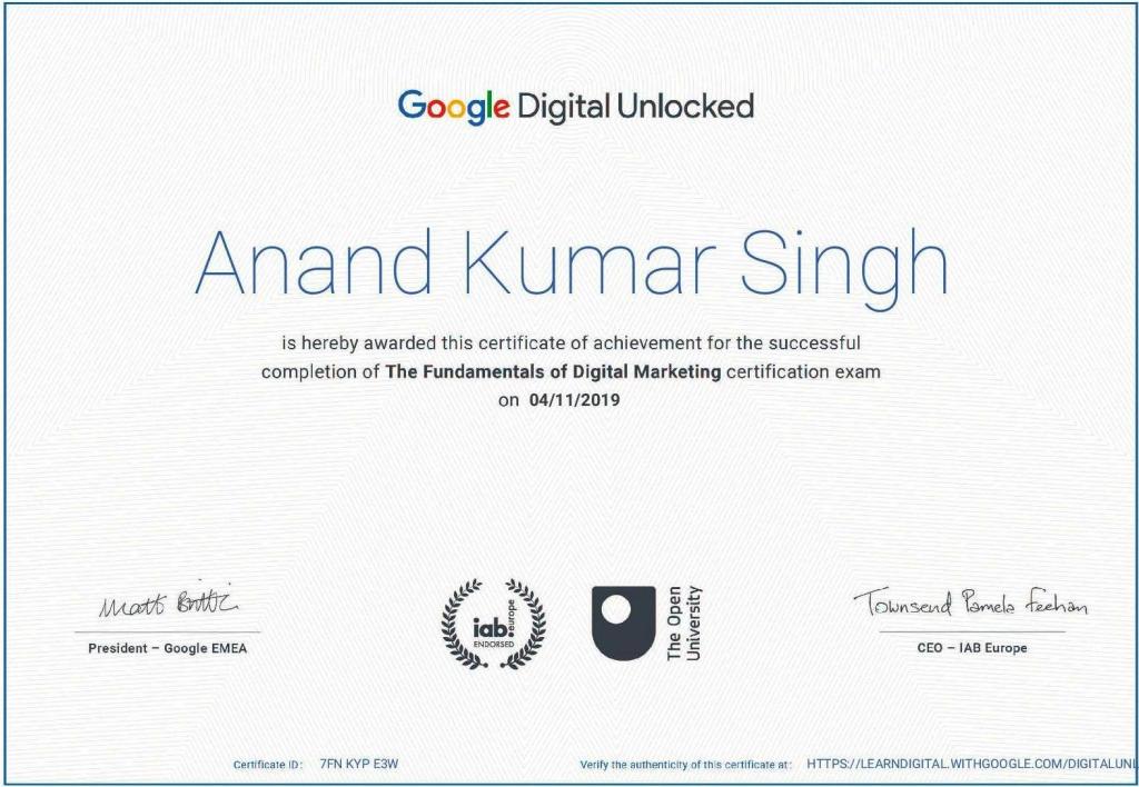 Google Certification For Digital Marketing